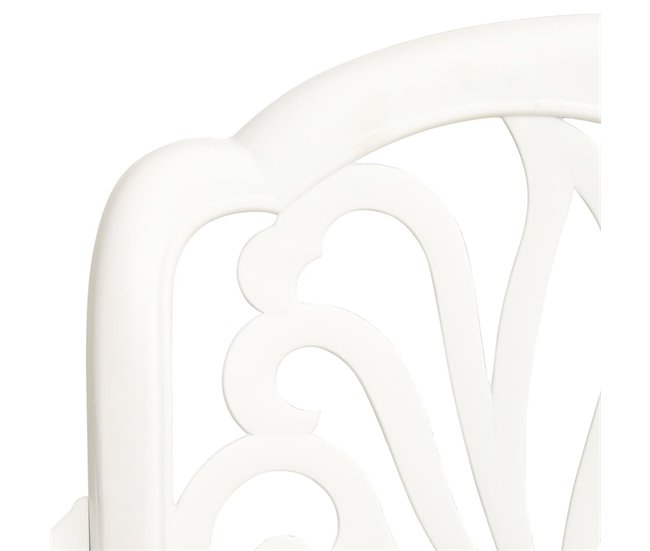 2 Sillas de jardín de aluminio fundido Blanco