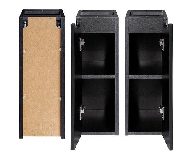 Mueble de baño bajo lavabo Newport con puerta 20 Negro/ Madera