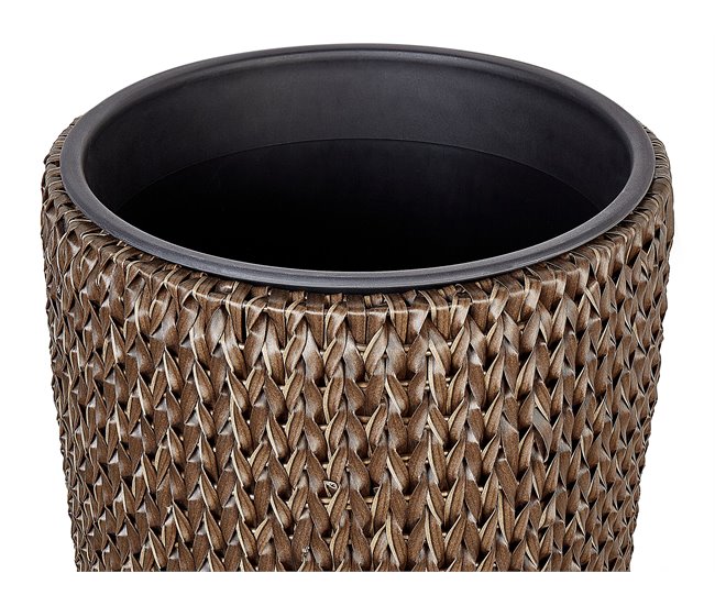 Beliani Conjunto de 2 macetas CEDRUS Marron