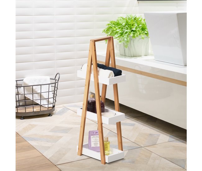 Armario de Baño Bambú, MDF kleankin, hogar - baño 30 Blanco