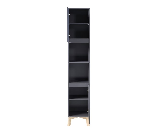 Armario alto Overath con 2 puertas MDF pino Gris