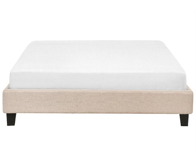 Beliani Cama con somier Poliéster ROANNE 149x211 Beige