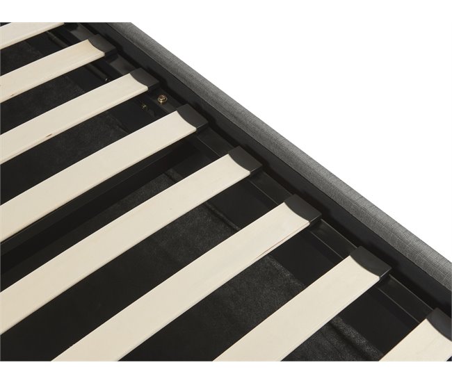 Beliani Cama con almacenaje sin cabecero Poliéster DINAN 187x214 Gris Oscuro