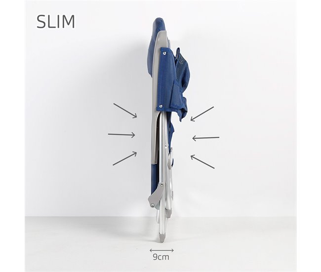 Aktive Pack 2 sillas de playa multiposición Slim Azul