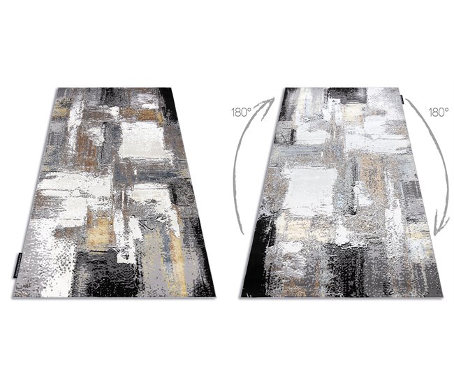 Alfombra DE LUXE moderna 633 Abstracción - Structural 140x190 Crema