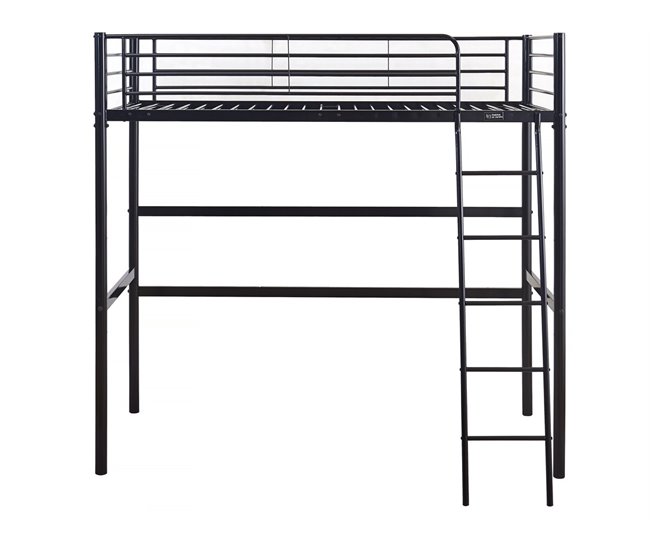 Cama alta de metal "Alora" 97x200 Negro