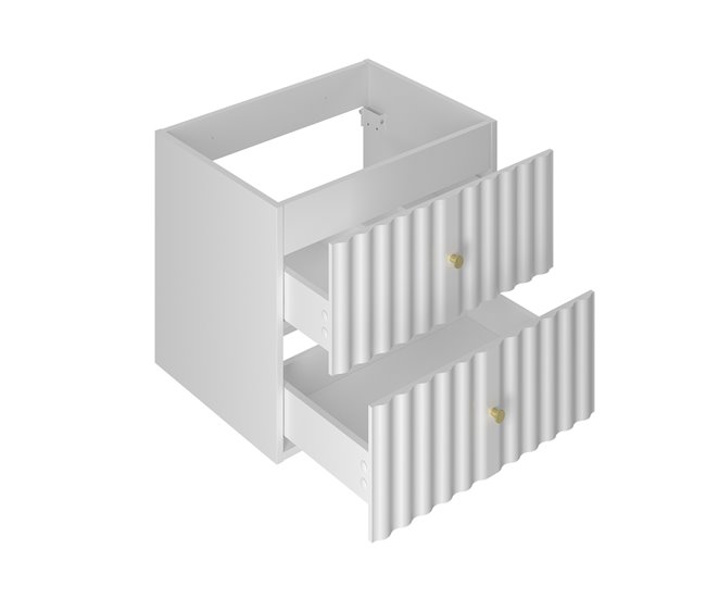 Conjunto de muebles con lavabo individual y columna Izae 60 Blanco