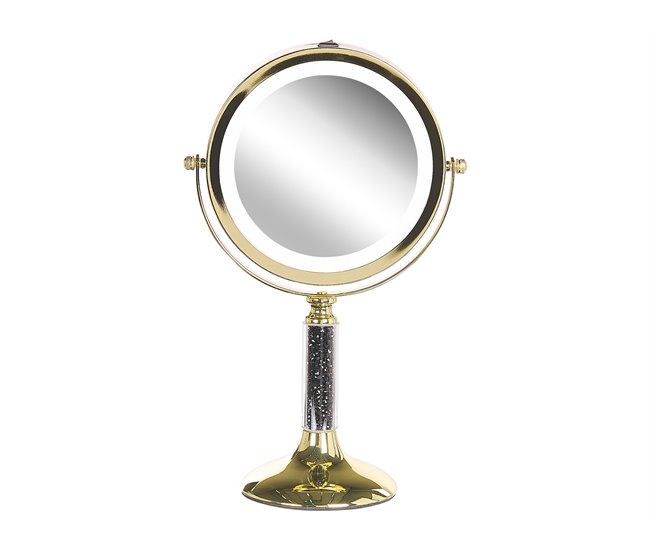 Beliani Espejo de maquillaje BAIXAS 18x12 Dorado