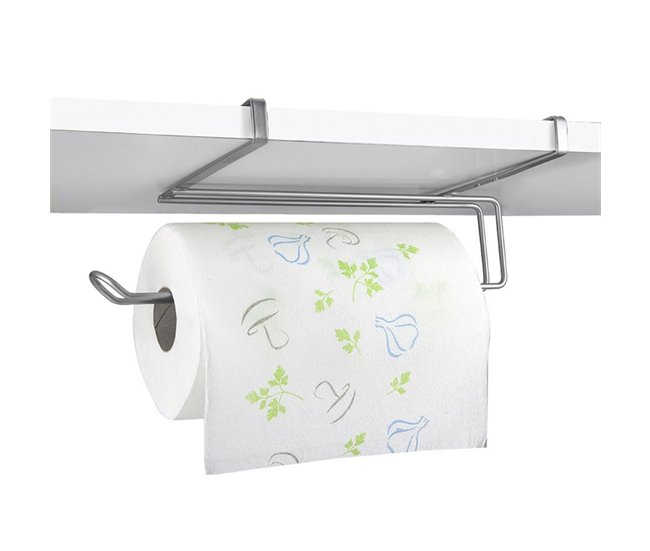 Colgador Rollo Cocina EASY ROLL de Metaltex Plateado