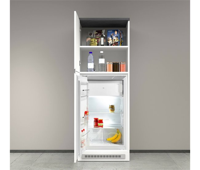 Cozinha com despensa com efeito madeira 60 Blanco