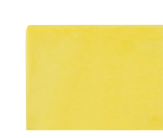 Beliani Cama con somier Terciopelo FITOU 170x214 Amarillo