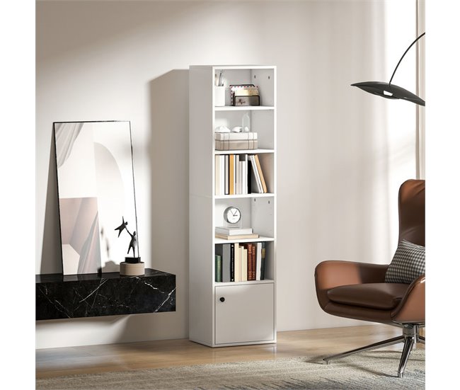 Estantería para Libros Melamina de Madera, MDF HOMCOM Blanco