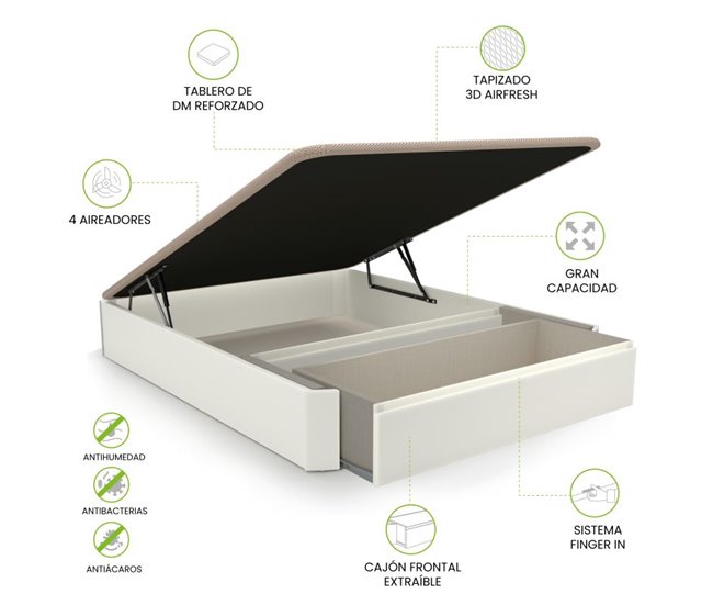 Canapé Luxury Max 3D 150x190 Blanco