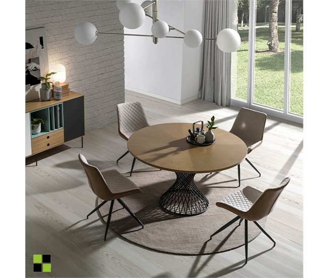 Mesa de Comedor Circular Fija - Modelo SINKI Marron