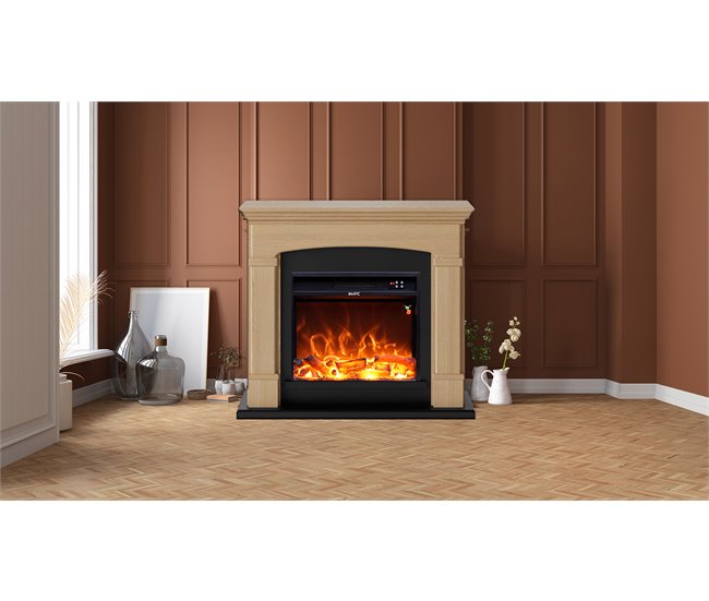 Chimenea con quemador electrico de 1500w Mpc Camino Siena Marron Claro