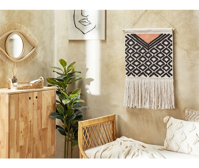 Beliani Decoración de pared de tela GOJRA Beige