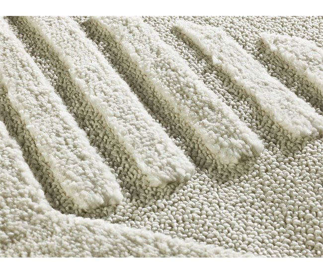 Alfombra geométrica con relieve NUMA - ATTICGO 200x290 Crema