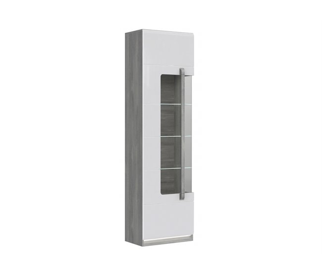 Vitrina alta izquierda 1 puerta MONTREAL Blanco/ Gris