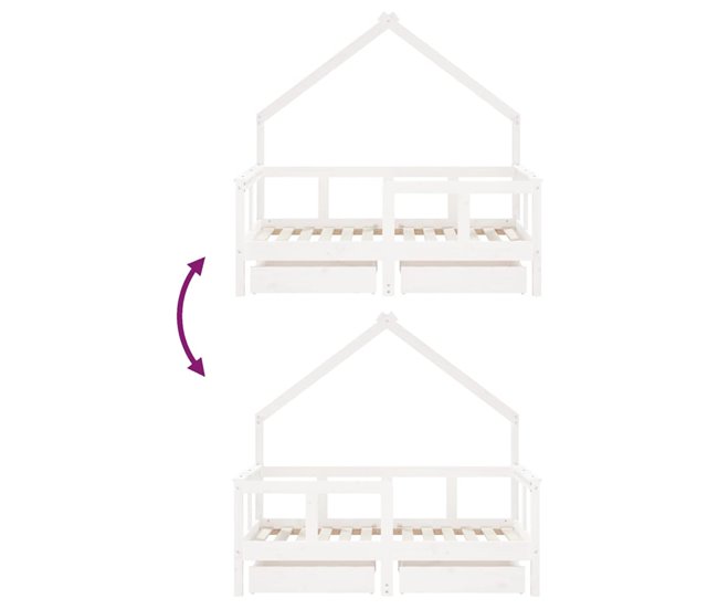 Estructura De Cama Infantil 146x75 Blanco