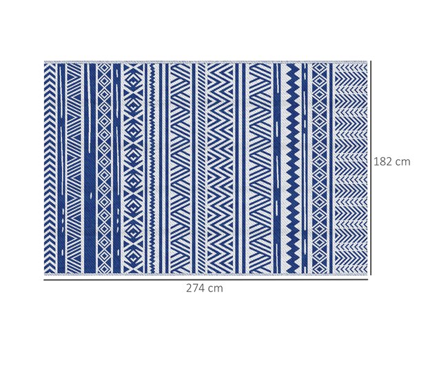 Alfombra de Exterior PP Outsunny Azul