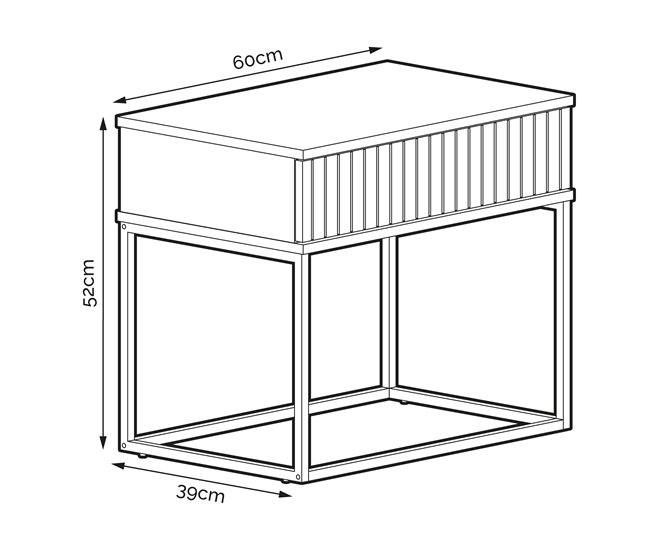 Mesita STYLE 60cm un cajón Blanco