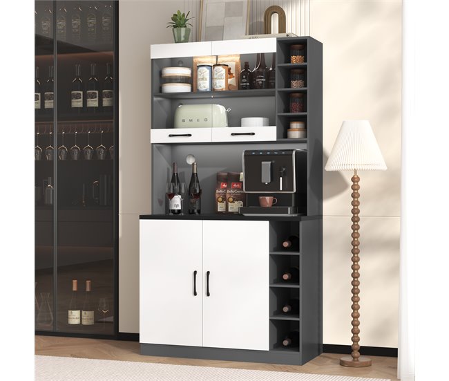 Armarios de Cocina 100 Blanco/ Gris