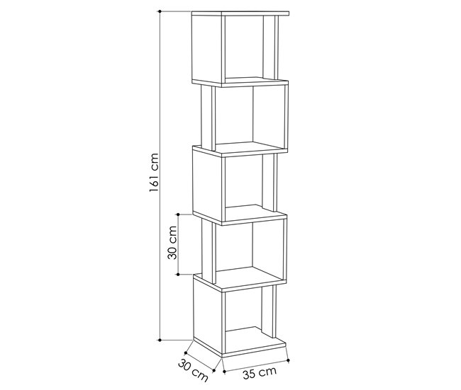 Estantería Guan 5 Huecos Blanco