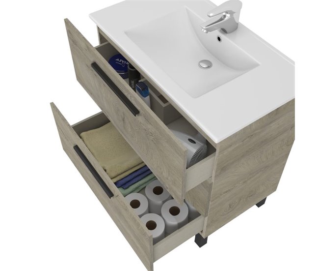 Mueble de baño Athena con Espejo 80 Madera