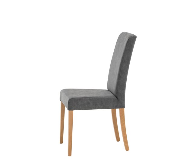 Silla GANT tapizada en pu gris Grafito