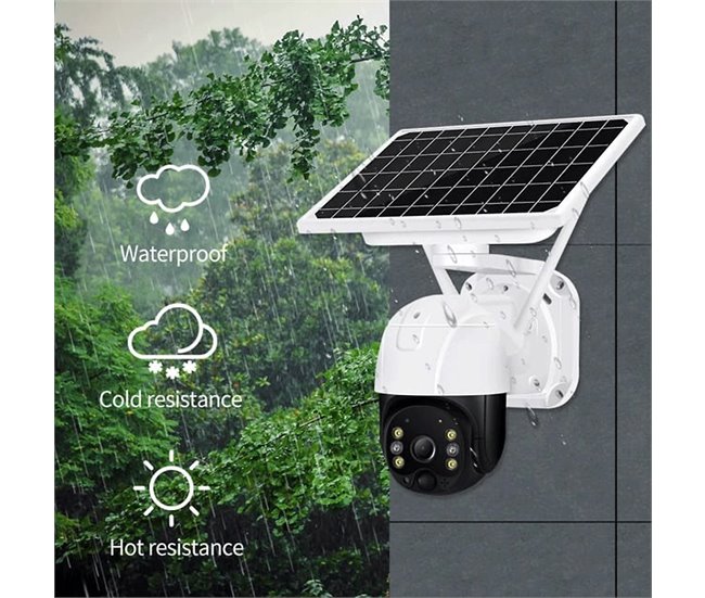 Cámara de vigilancia WiFi con energía solar Blanco