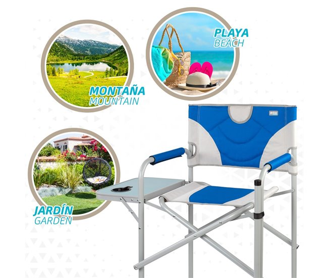 Silla de director plegable altura XL Aktive Azul