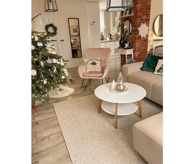 Beliani Sillón mecedora ELLAN Azul/ Verde