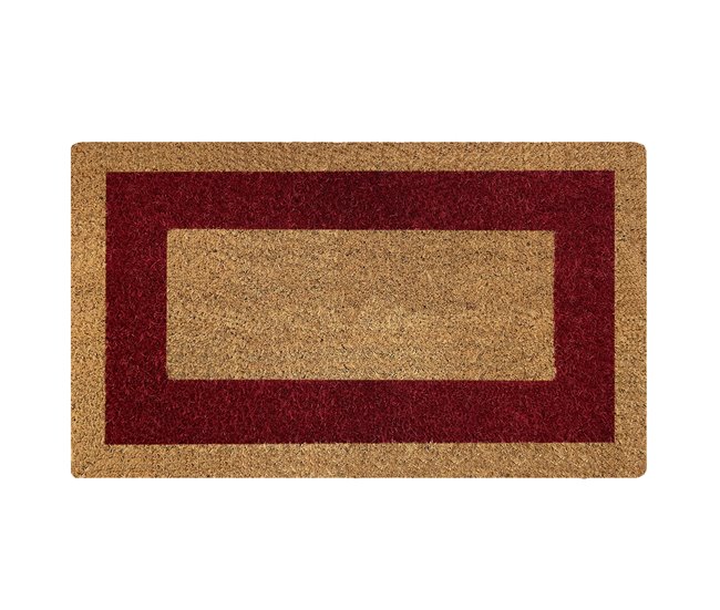 Acomoda Textil - Felpudo de Coco Natural Ecológico con Cenefa. 33x60 Rojo
