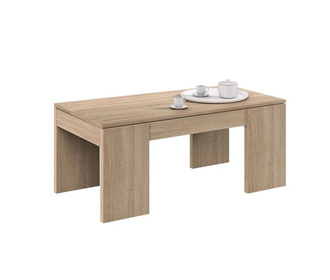 Mesa de centro elevable Kendra 100x50 Roble