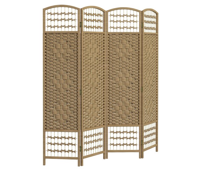Biombo Bambú, Papel HOMCOM, hogar - decoración Marron