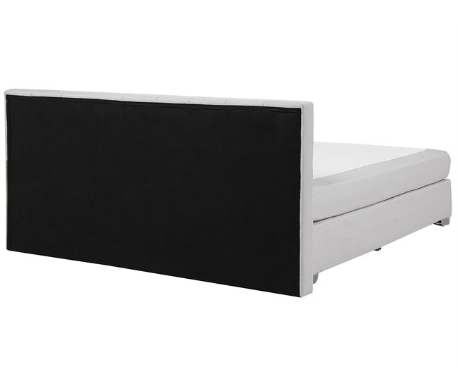 Beliani Cama continental Poliéster ADMIRAL 190x210 Gris Claro