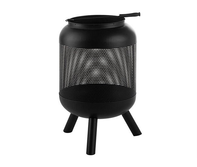 Beliani Fogón de madera VEER Negro