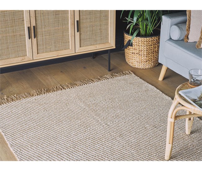 Beliani Alfombra de pelo corto ALADAG 140x200 Beige