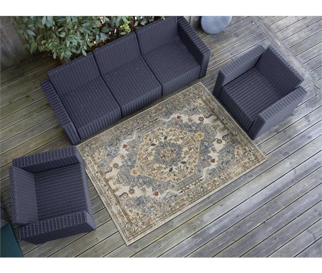Alfombra de exterior/interior estilo vintage LUNA - ATTICGO 160x230 Azul
