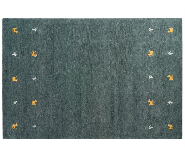 Beliani Alfombra de pelo corto CALTI 200x300 Verde Oscuro