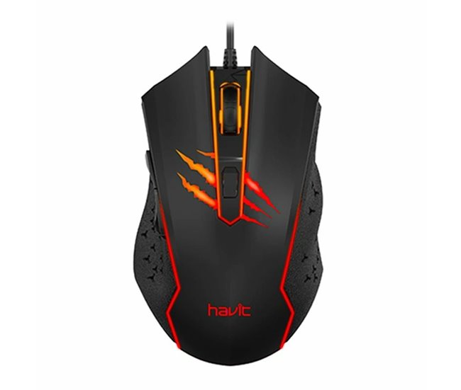 Ratón Gaming Cazador diseño ergonómico 7 teclas 6400DPI Negro