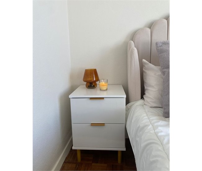 Beliani Mesita de noche WALPOLE 41 Blanco