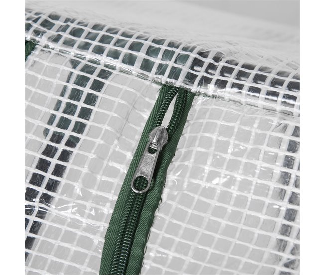 Invernadero de Terraza Acero, PE Outsunny Blanco