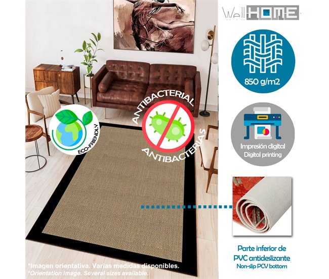 Alfombra De 180 X 280Cm 280x180 Beige