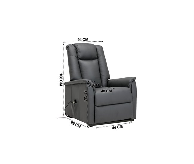 Sillón relax eléctrico piel sintética MAX Antracita