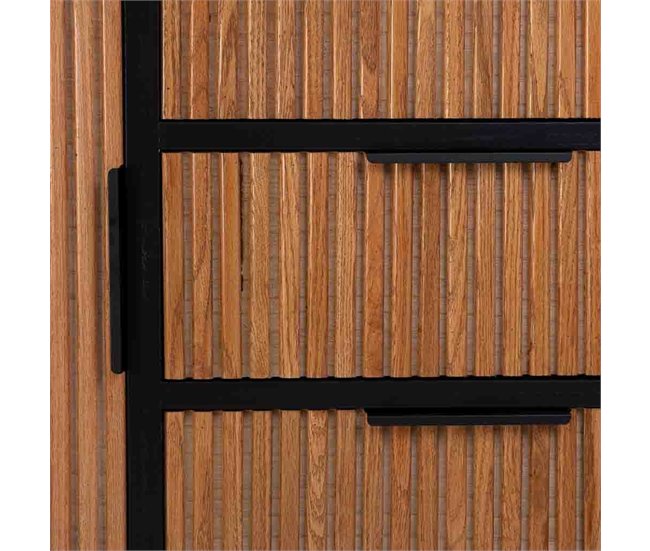 Aparador de 3 cajones y 2 puertas de madera y metal Marron