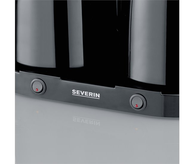 Cafetera de filtro dúo con 2 jarras termo, 2 x aprox. Severin KA 9315 - 2 x 1000 W Negro