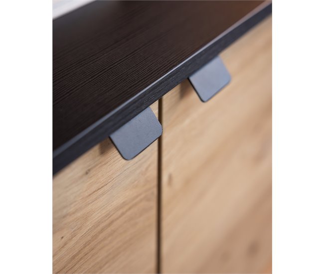 Compacto tv 208 cm negro y roble BELGRADO Negro/ Madera