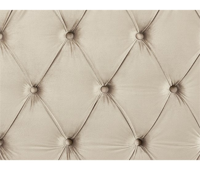 Beliani Cama con somier Terciopelo AYETTE 185x215 Beige