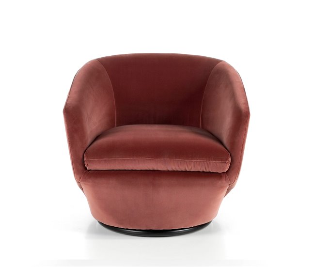 ANGEL CERDA Sillón giratorio tapizado terciopelo Rosa